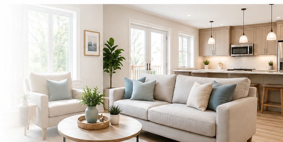 Bright and calm home interior
