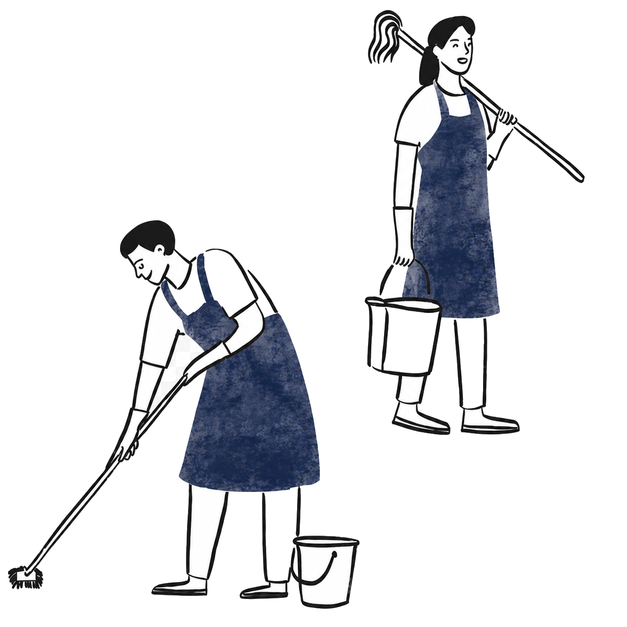 Two Precious Signature Cleaning team members with cleaning tools